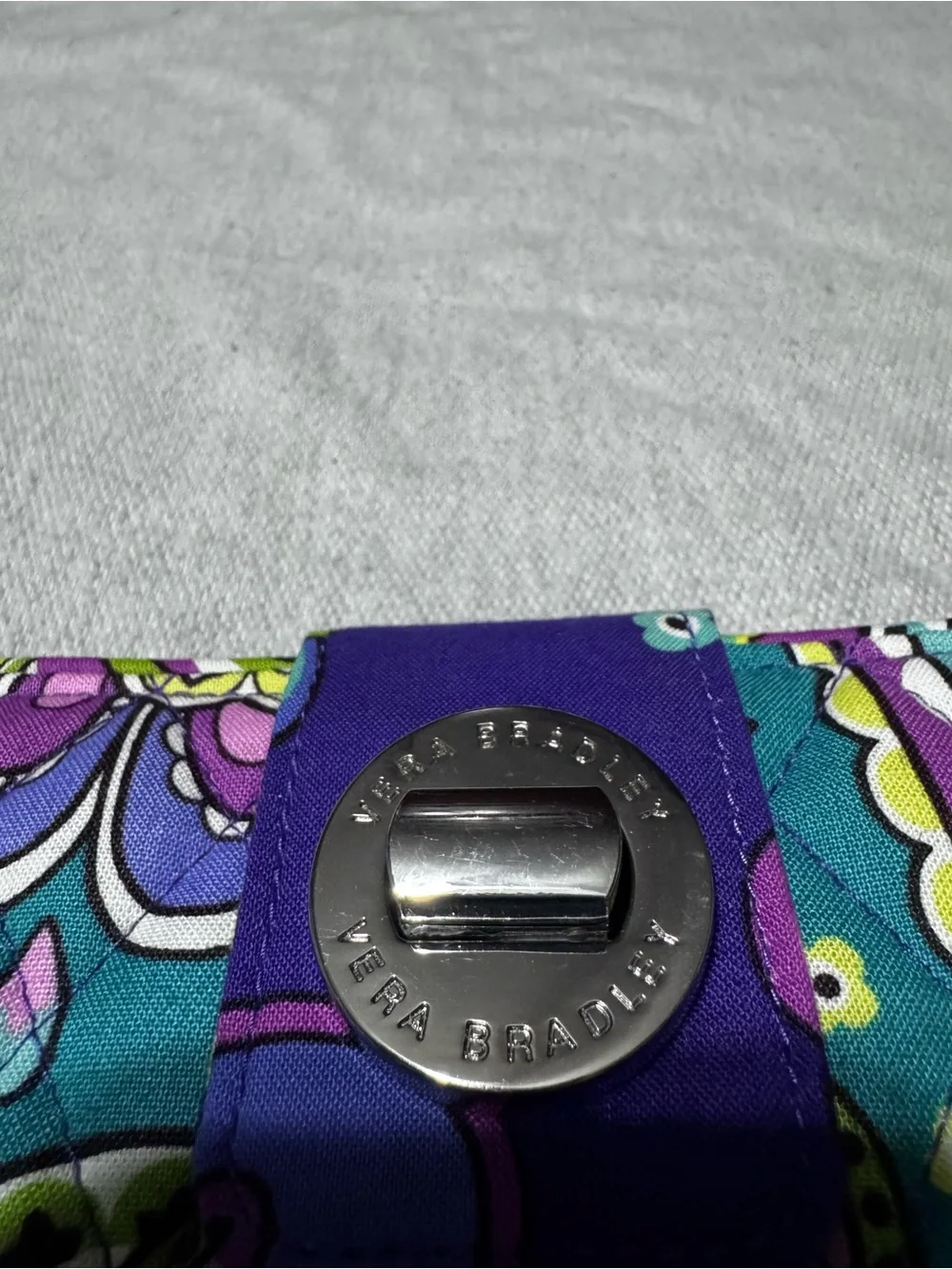 Vera Bradley Purple Teal Floral Paisley Quilted Wallet Phone Case